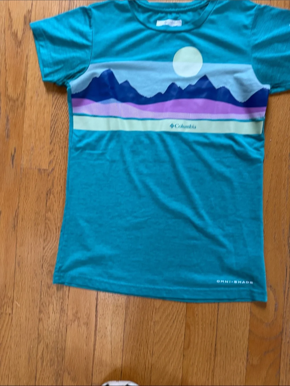 Youth Columbia Teal Short-Sleeve Omni-shade Mountain Graphic Tee